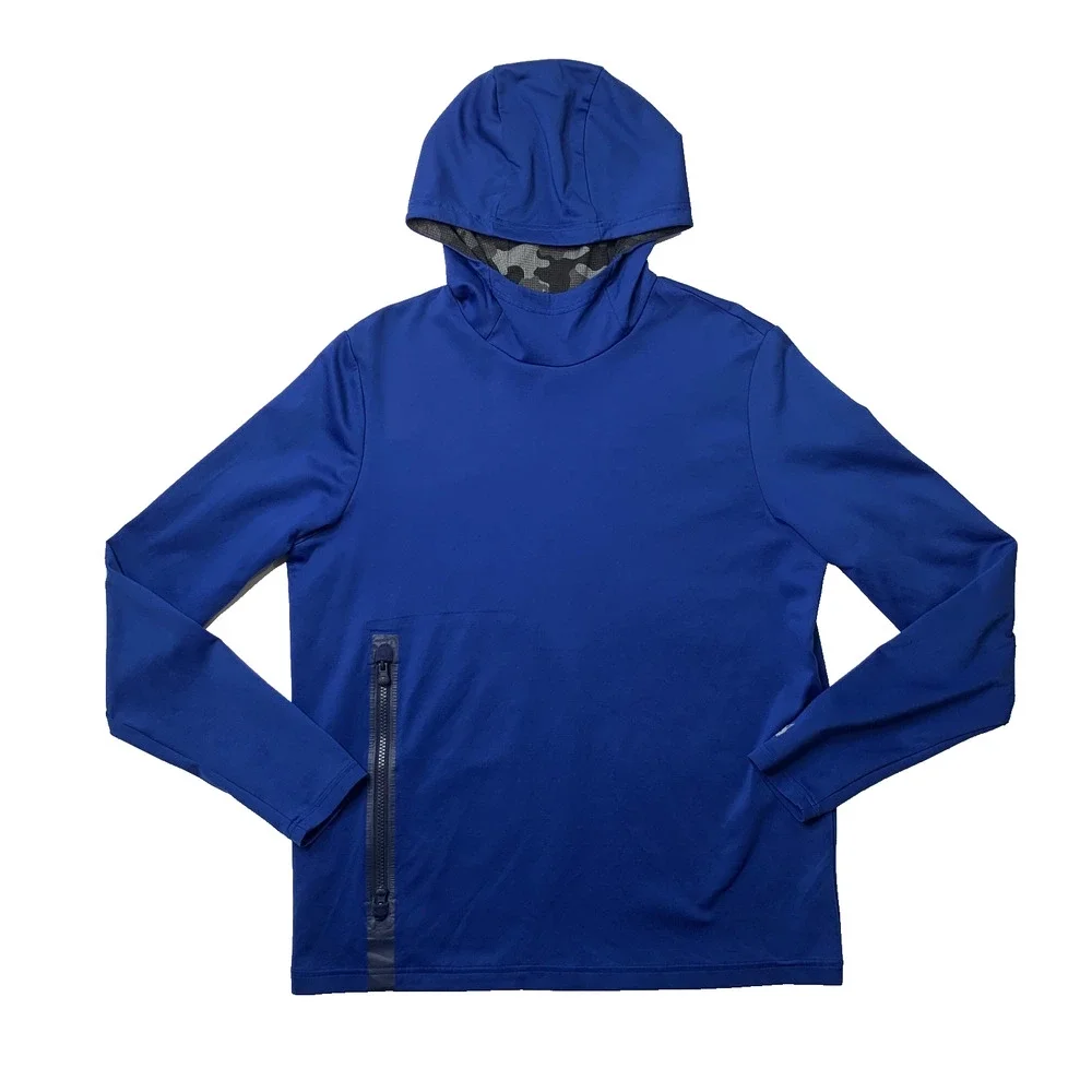 Greyson Hoodie Mens M Medium Blue Camo Cokato Stretch Performance Cotton Blend